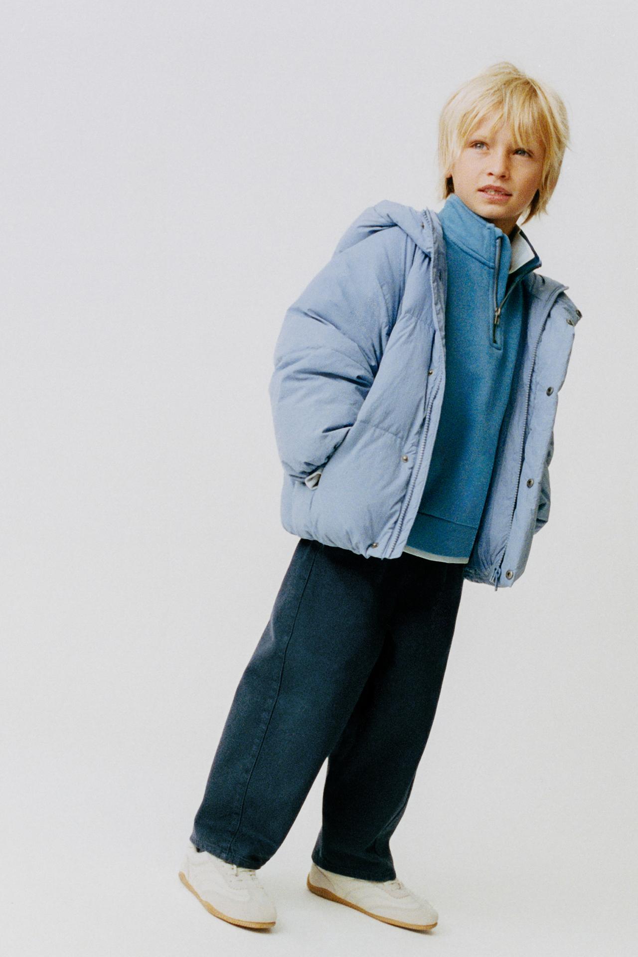 BAGGY TWILL PANTS — Navy blue