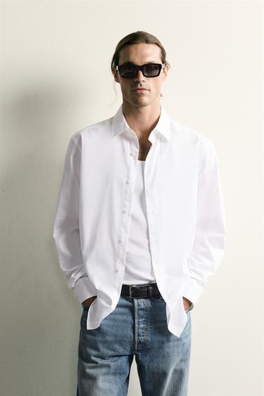 SLIM FIT TEXTURED SHIRT - White by Zara