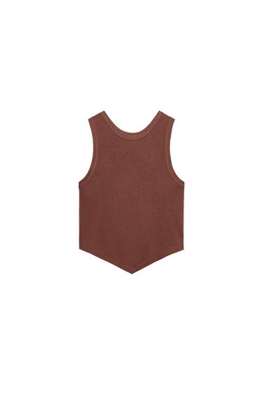 СТРУЯЩИЙСЯ ТОП С РАЗРЕЗОМ НА СПИНЕ — ТЕРРАКОТОВЫЙ от Zara