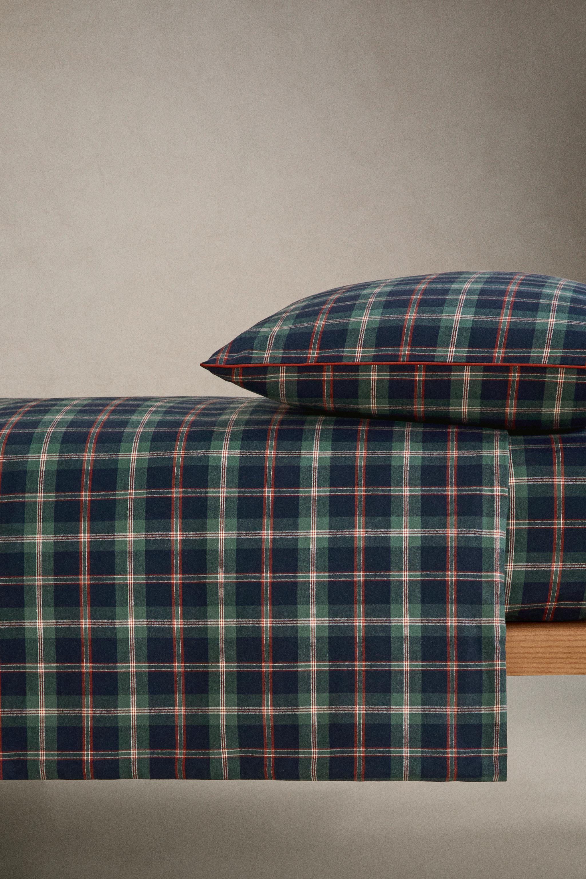HOUSSE DE COUETTE ENFANT FLANELLE À CARREAUX NOËL