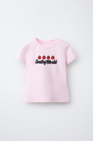 TRIČKO S RAJČATOVÝM POTISKEM SMILEYWORLD ® - Růžová od Zara - Obrázek 0