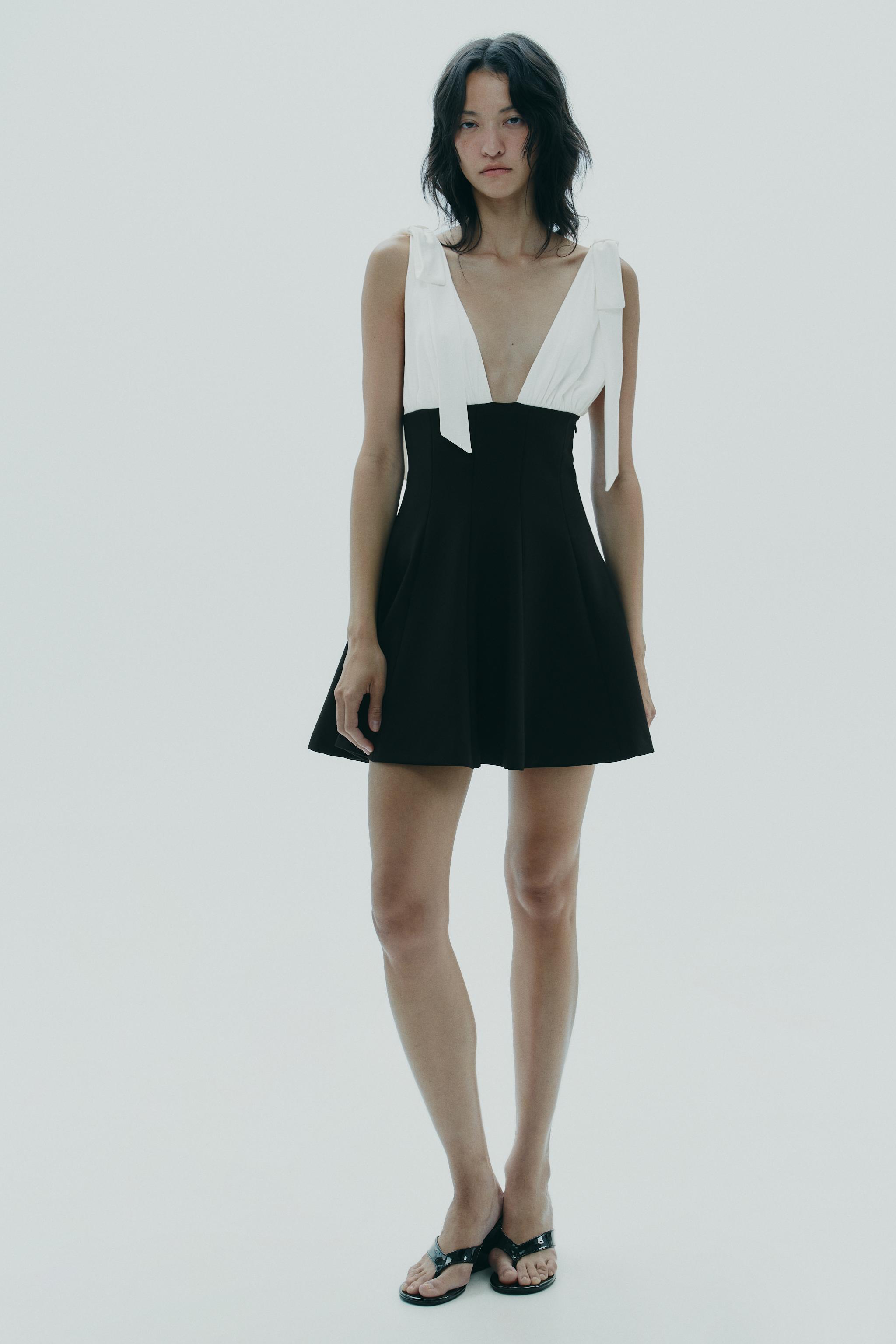 COMBINATION BOW SHORT DRESS