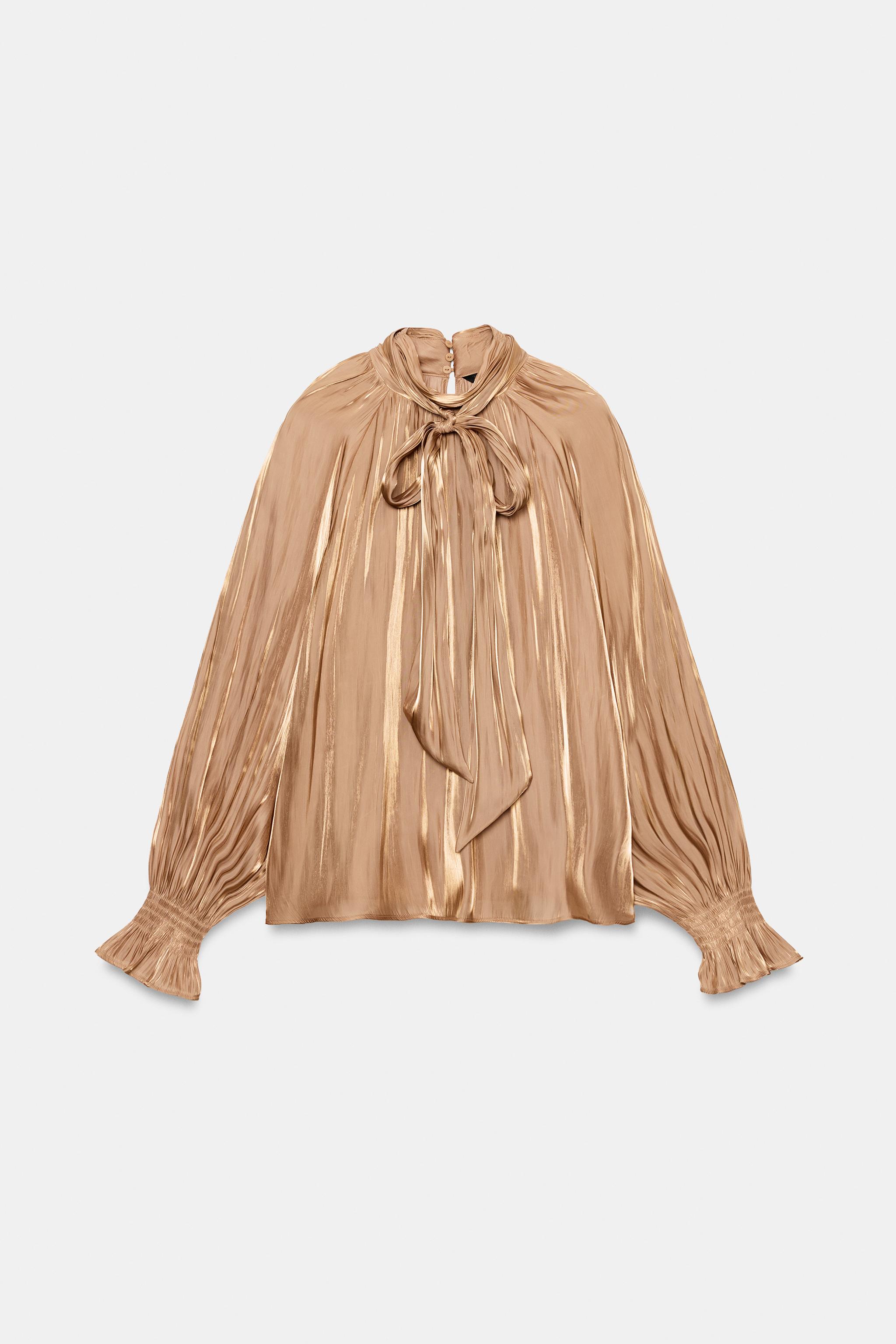 SATIN TIE BLOUSE