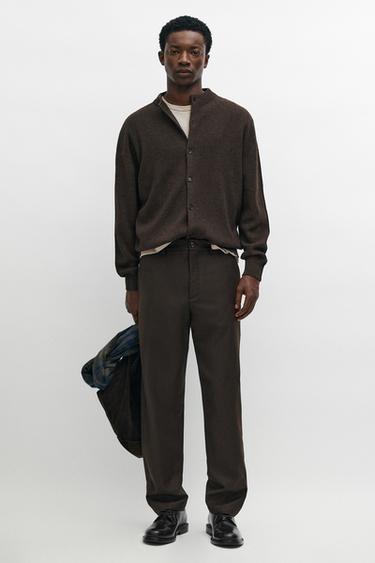 100% Wool Pants with Waist Detail — Brown 2