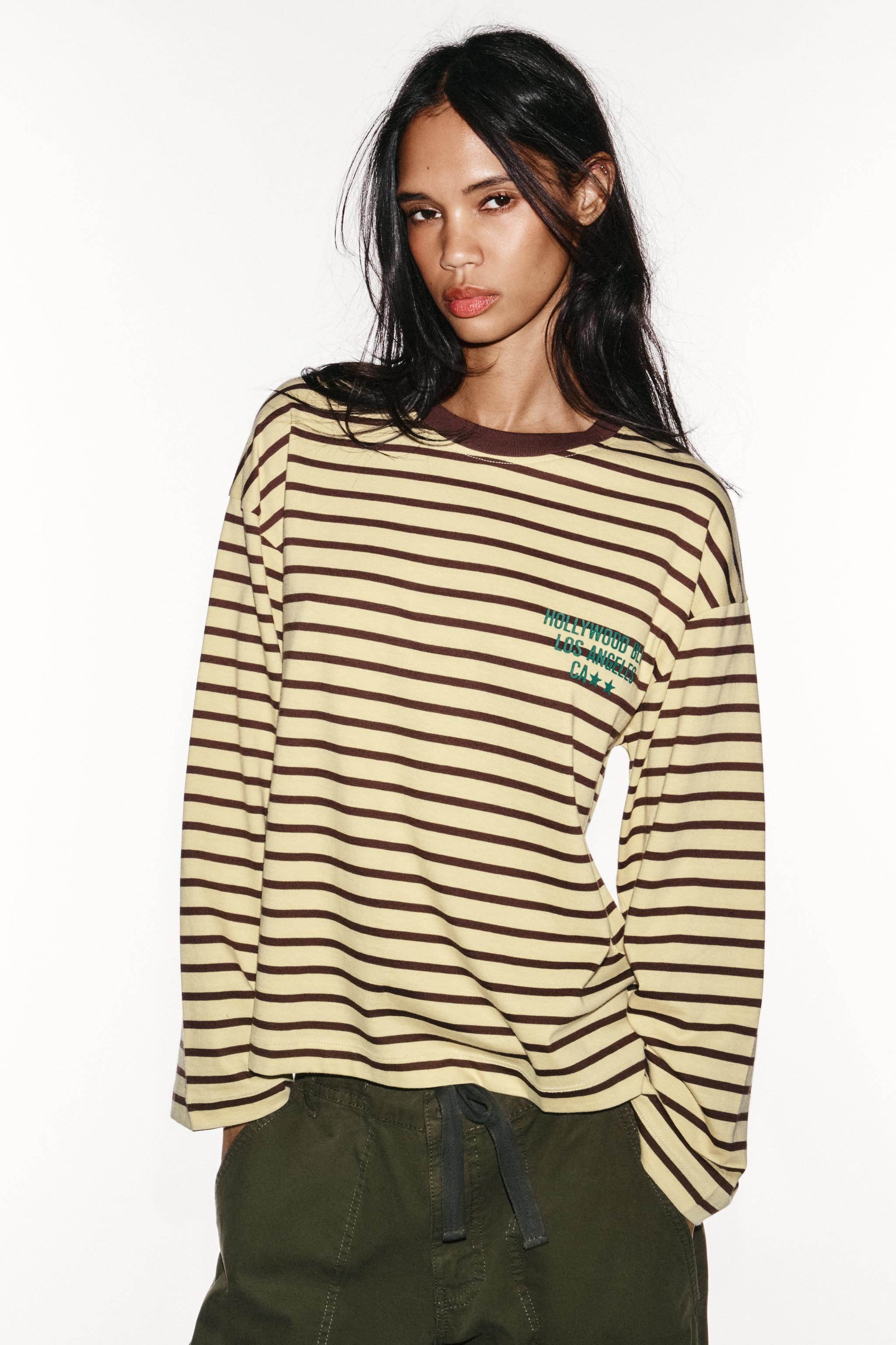 STRIPED TEXT T-SHIRT