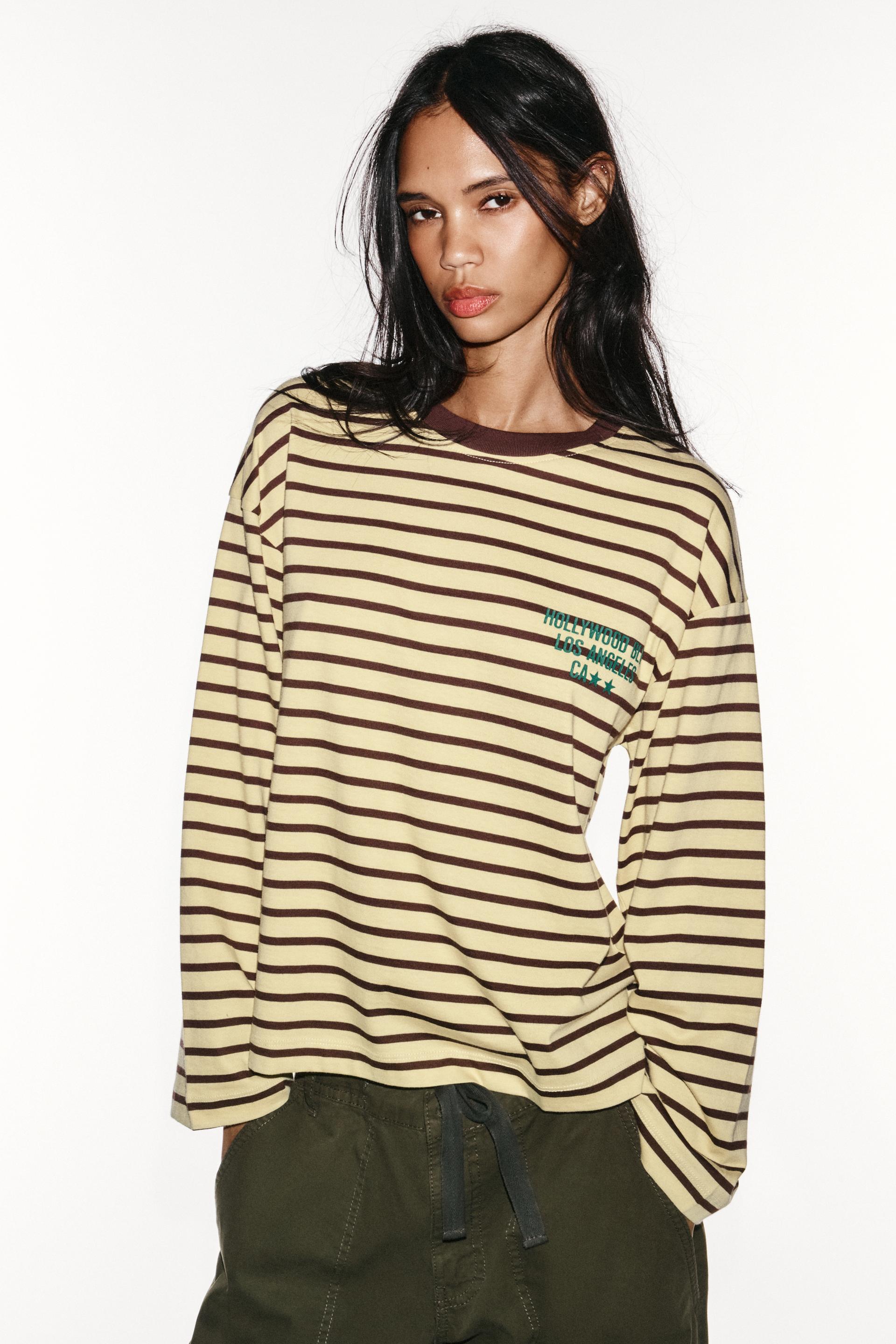 STRIPED TEXT T-SHIRT thumbnail 3
