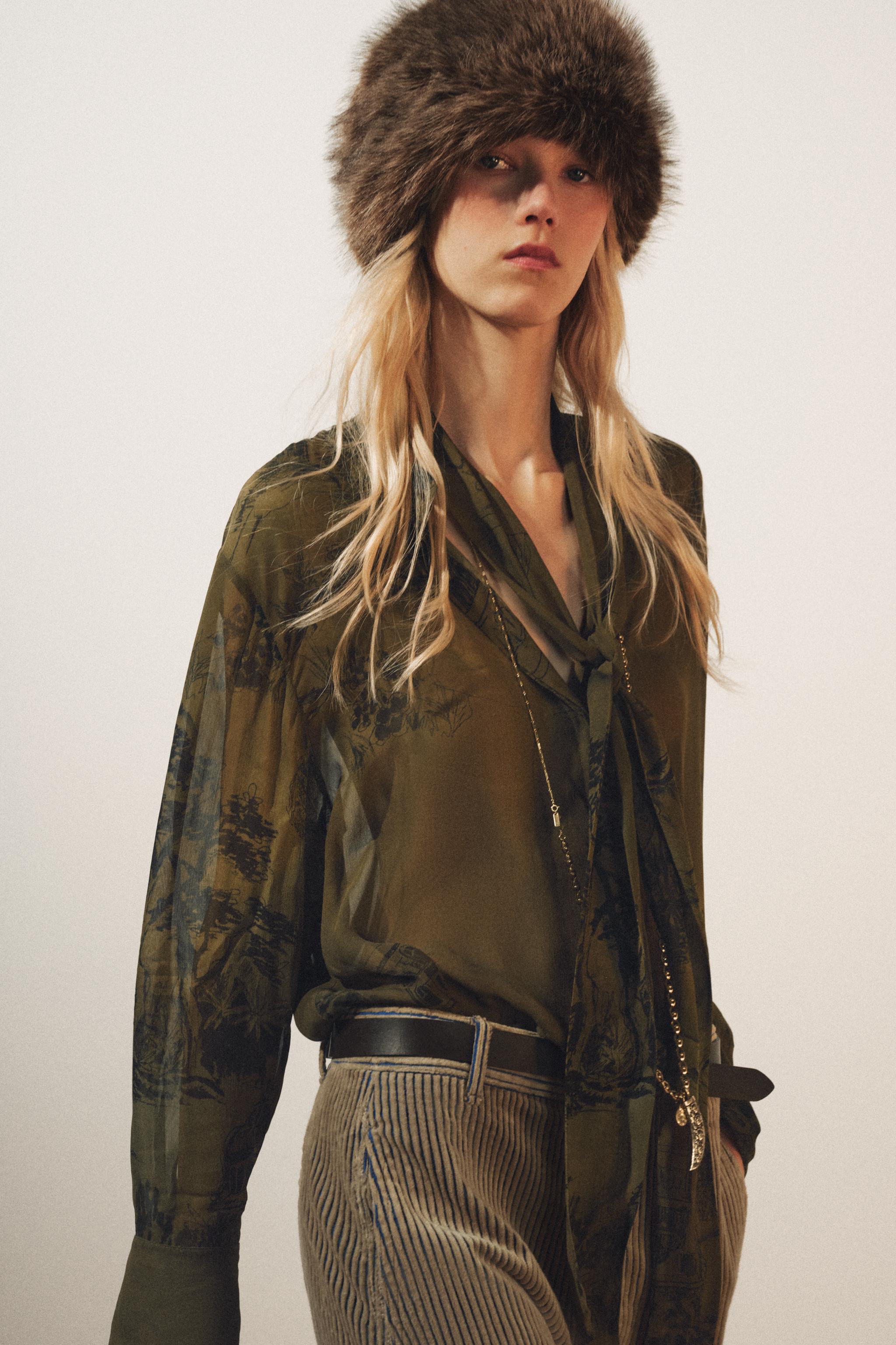 Zw Collection Printed Tie Shirt by Zara