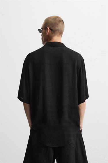 CHEMISE JACQUARD À CARREAUX - Noir de Zara - Image 2