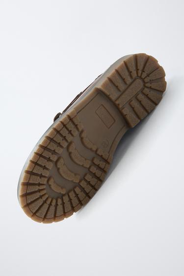 LEATHER BOAT SHOES - Brown by Zara - Image 5
