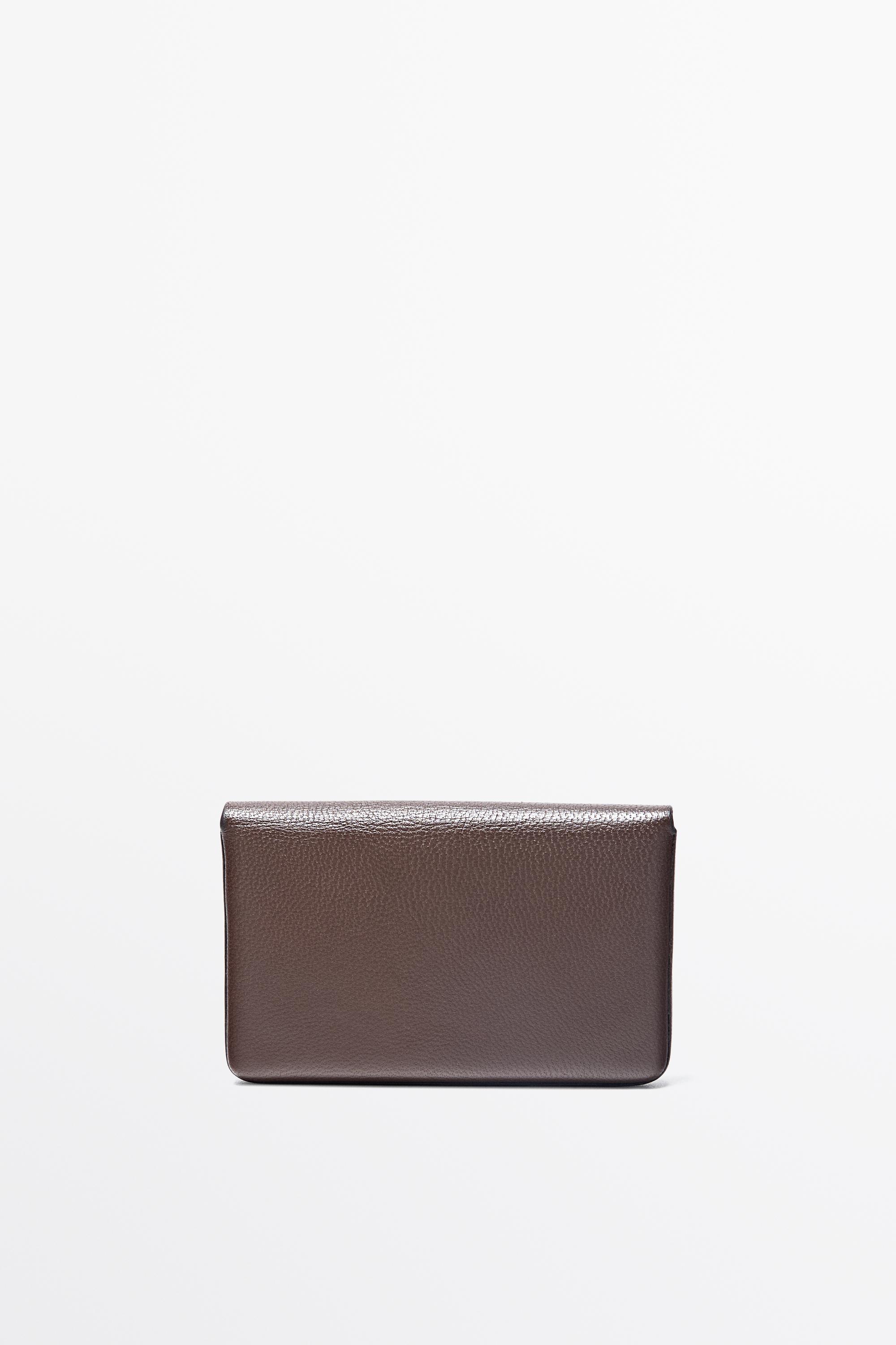 Crocodile-textured leather card holder — Leather