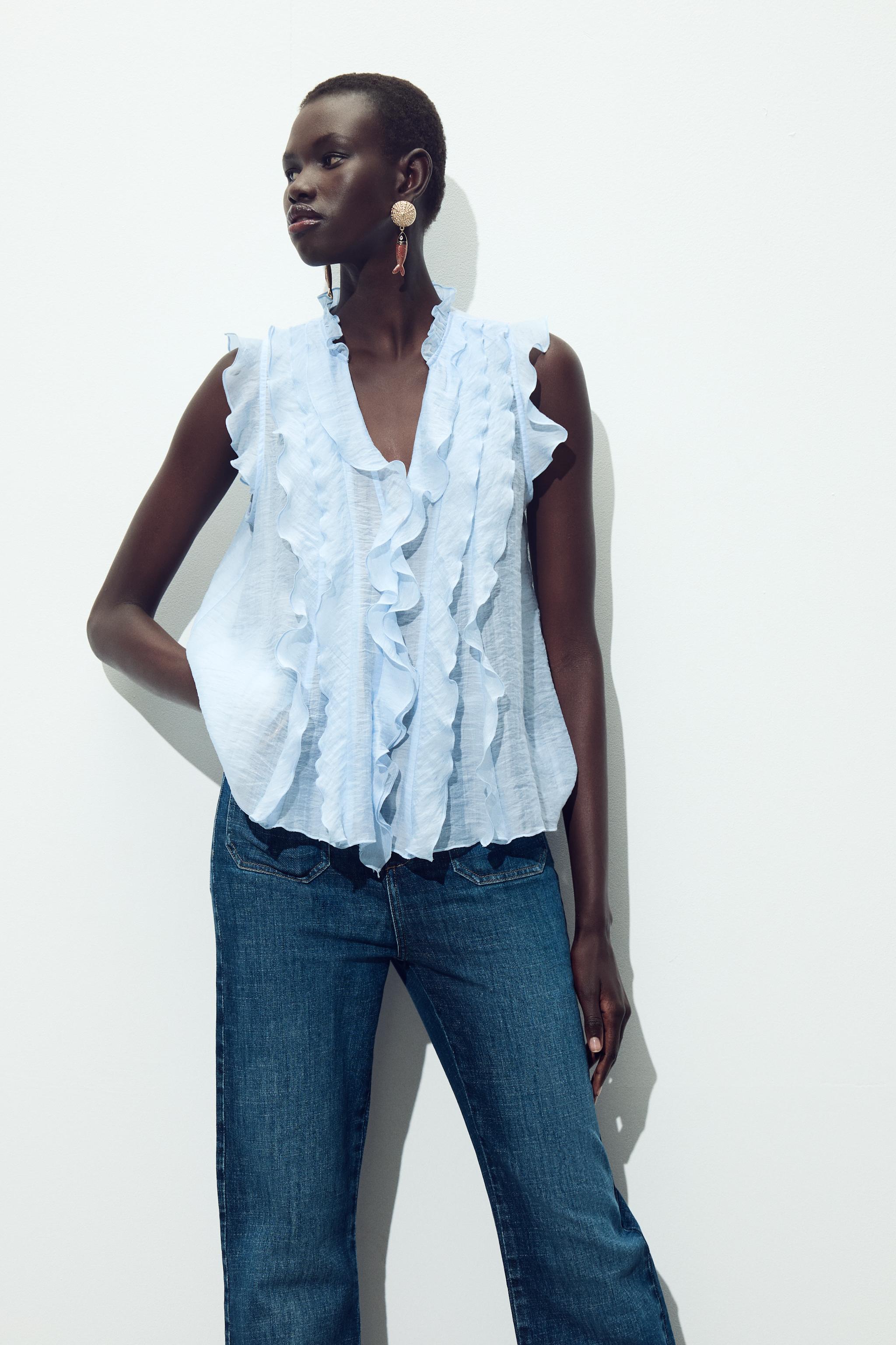 レースフリル付きトップス - エクリュ | ZARA Japan / 日本