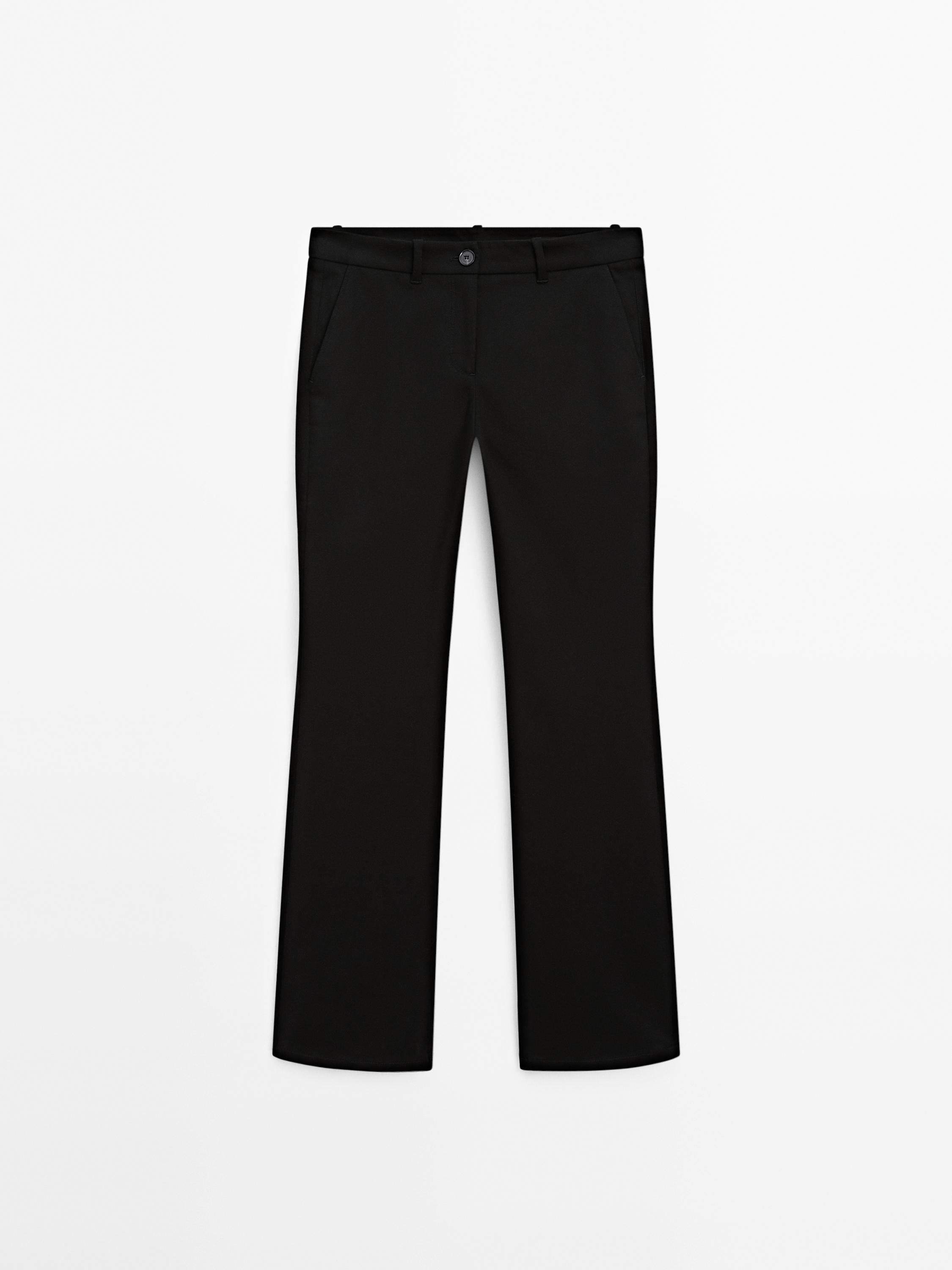 Low rise slim fit flared trousers Black ZARA United States