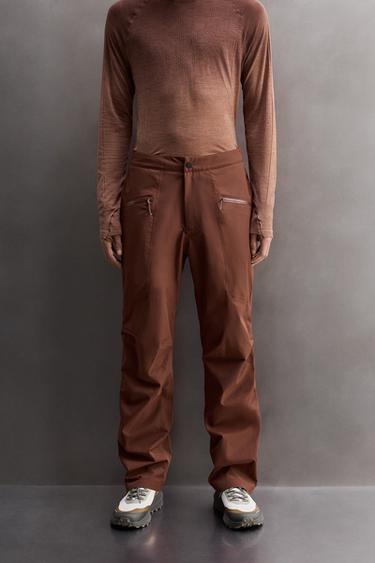 TECHNICAL SHELL WATERPROOF TROUSERS - Brick by Zara
