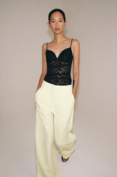 LACE STRAP TOP - Black by Zara