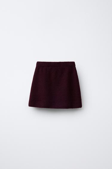 KNIT SKIRT - Wine by Zara - Image 1