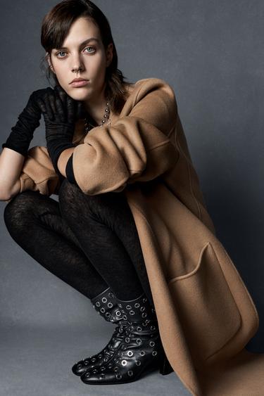 ZW COLLECTION 100% WOOL COAT - camel by Zara