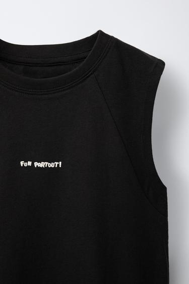 SLEEVELESS TOP WITH RAISED DESIGN - Black by Zara - Image 2
