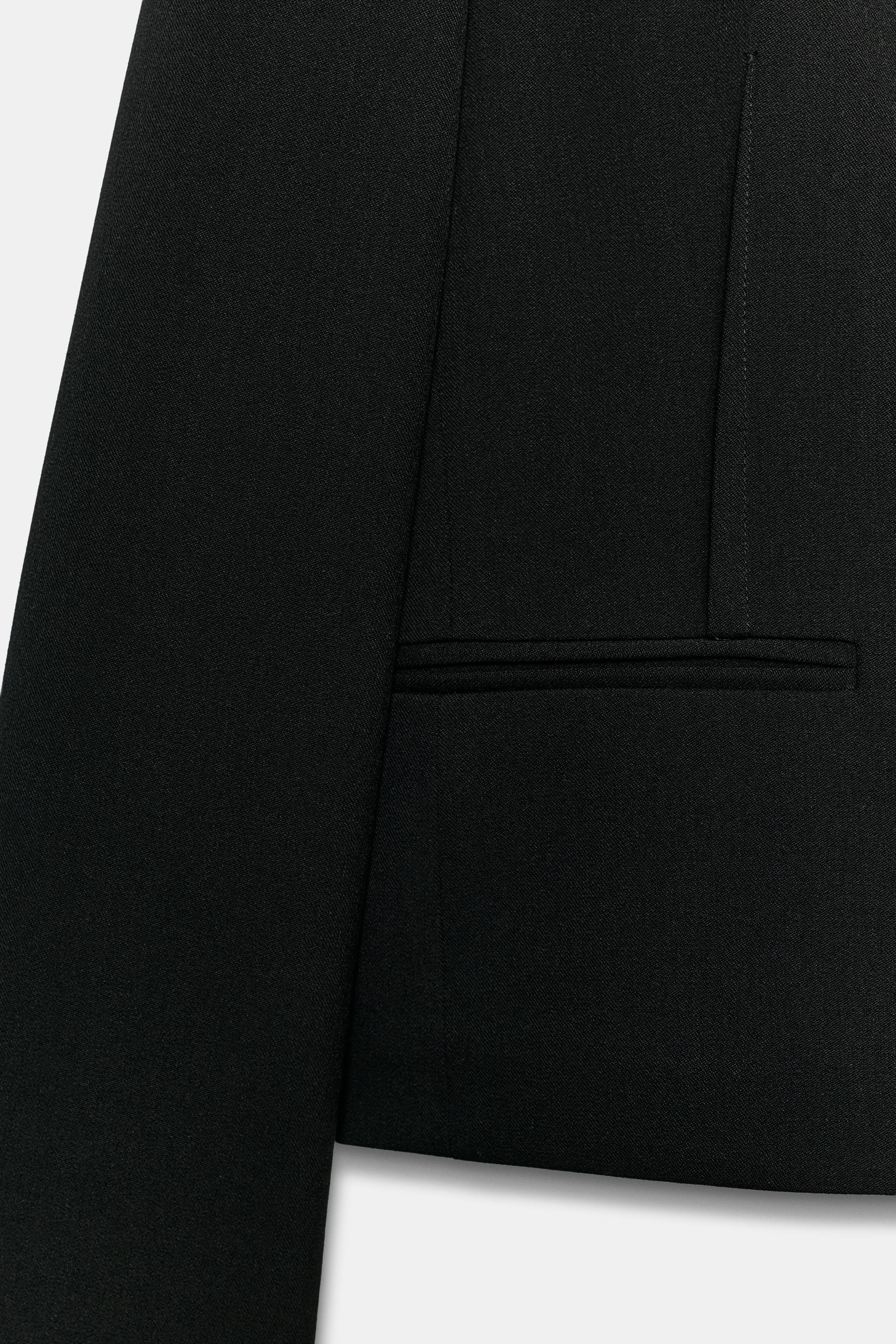 Женские пиджаки Zara CROPPED SEAMED BLAZER — фото 8
