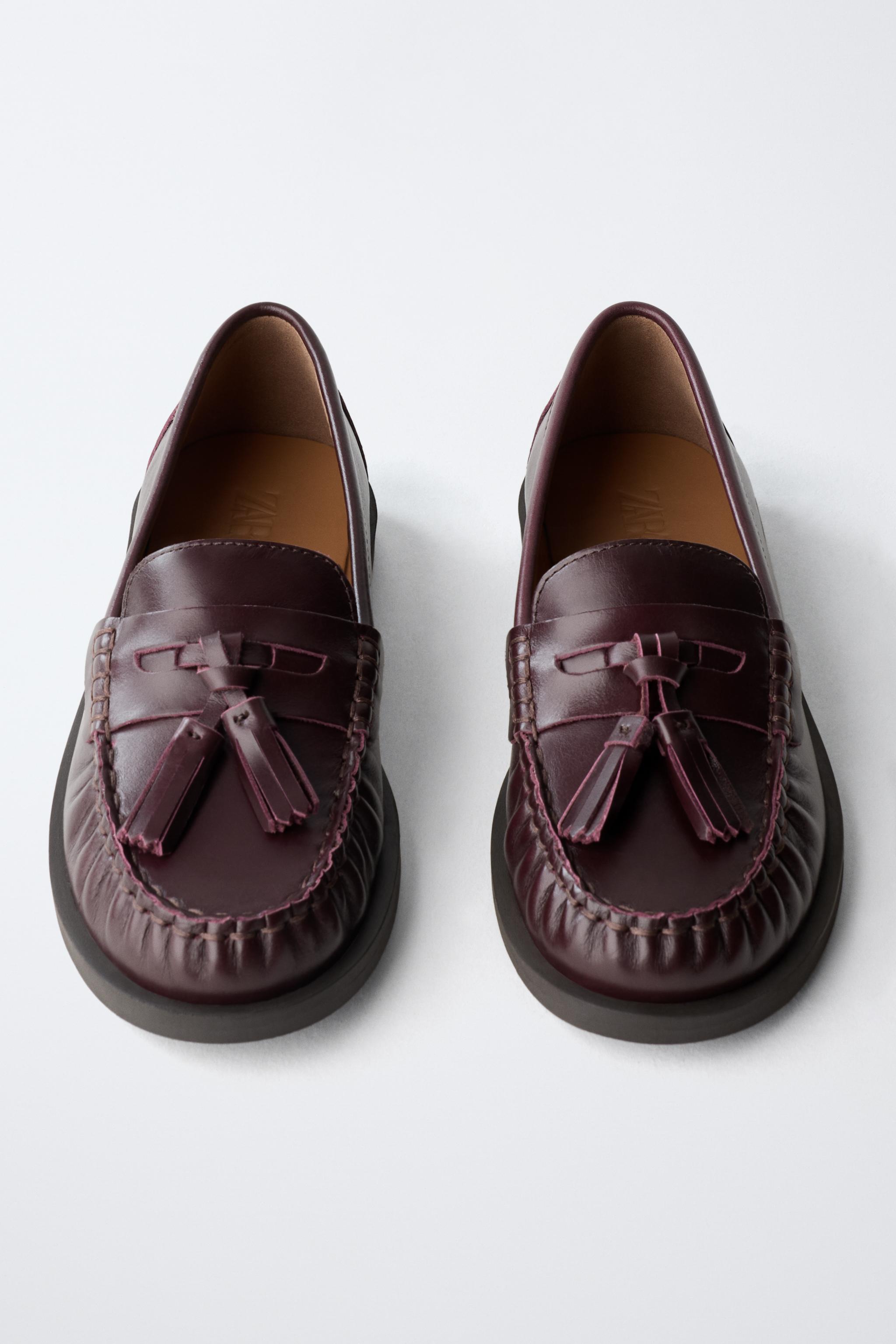 LEATHER TASSELED LOAFERS LIMITED EDITION - Burgundy Red  display picture 3