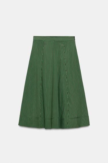 ZW COLLECTION ストライプミディスカートマルチカラ―ZaraのZW COLLECTION ストライプミディスカート - マルチカラ― 