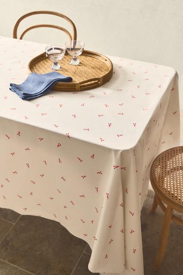 RESIN-COATED LOBSTER COTTON TABLECLOTH - Blue by Zara - Image 5