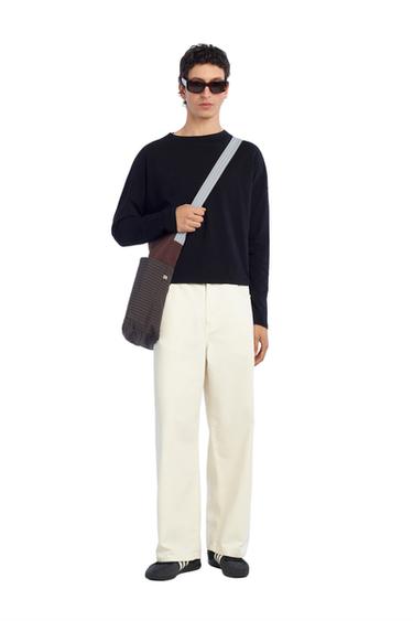 CROPPED LONG SLEEVE T-SHIRT - Black by Zara - Image 0