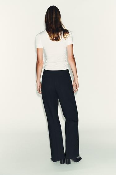 MINIMALIST SHORT SLEEVE T-SHIRT - Oyster-white by Zara - Image 3