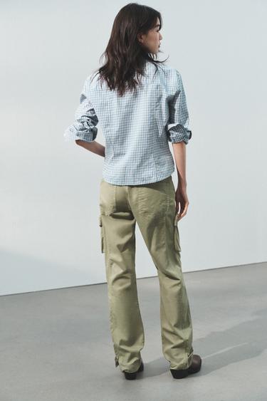 STRAIGHT-LEG CARGO TROUSERS - Light khaki by Zara - Image 4