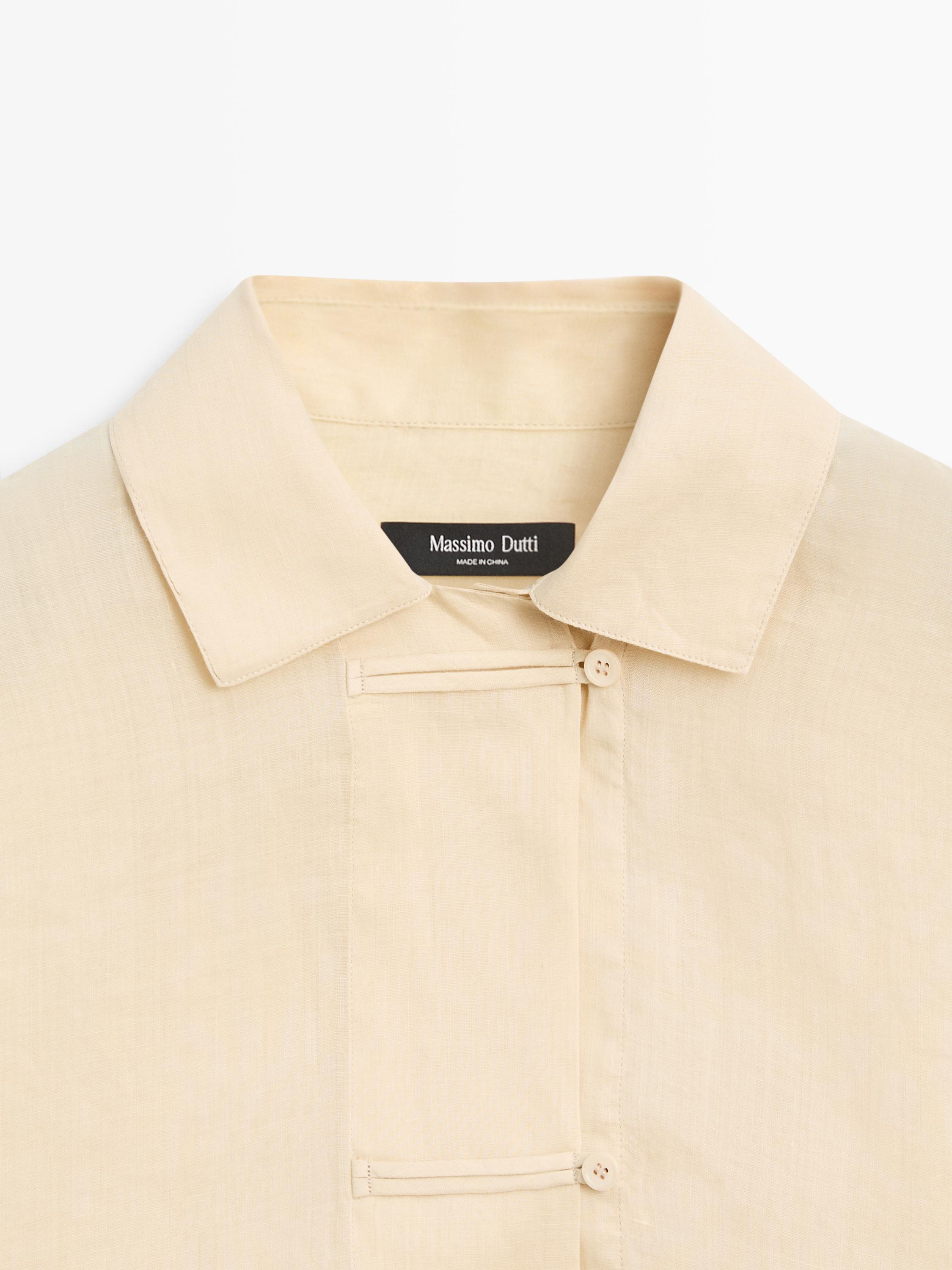 Flowing total look 100% ramie shirt