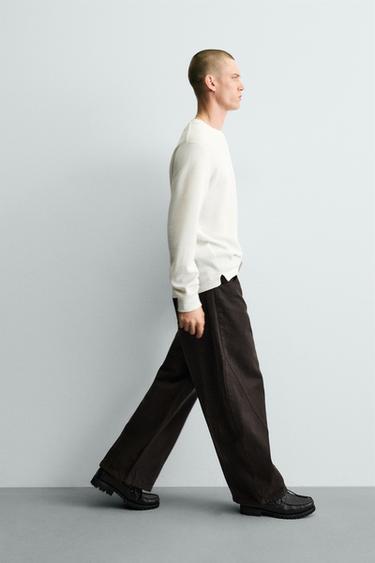 BALLOON FIT TROUSERS WITH SEAMS - Brown by Zara