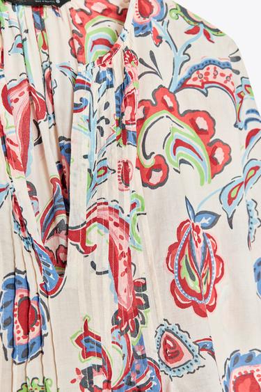 CHEMISE IMPRIMÉE ZW COLLECTION - Blanc / Rouge de Zara - Image 7