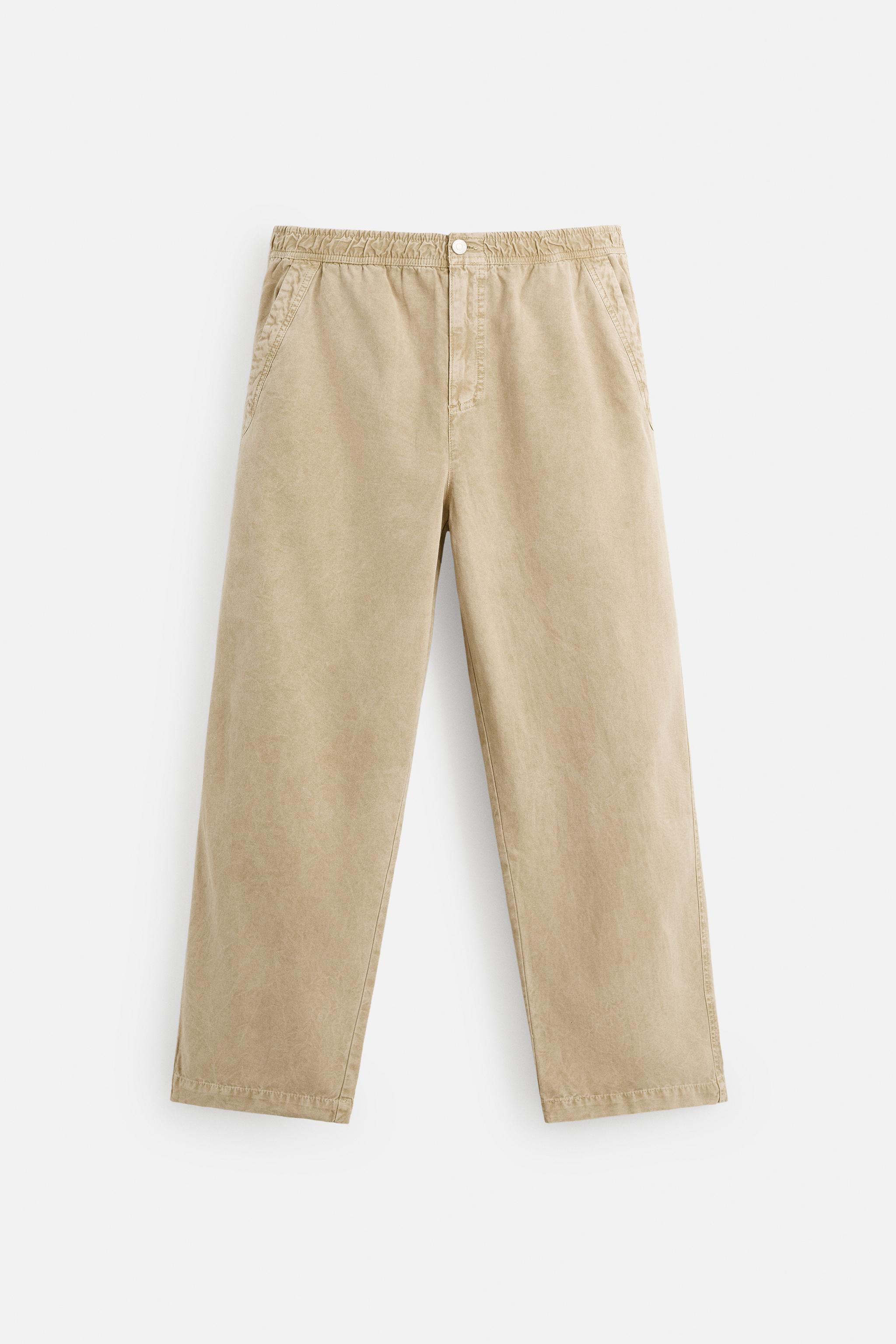 RELAXED FIT WASHED PANTS - Sand | ZARA United States
