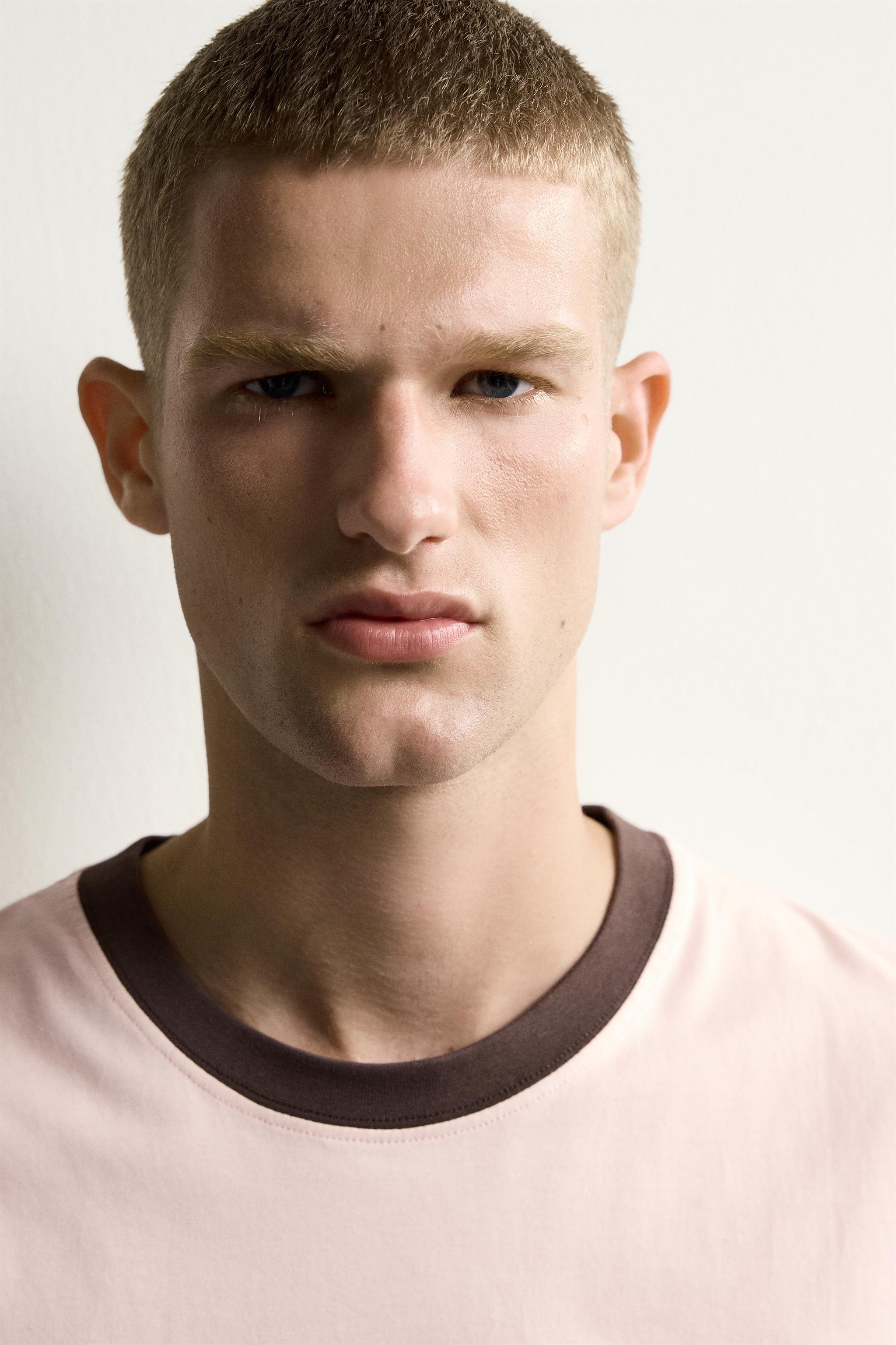Мужские футболки Zara REGULAR FIT COLORBLOCK T-SHIRT — фото 5