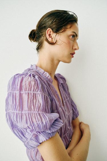 BLOUSE NID D'ABEILLE - Lilas clair de Zara - Image 3