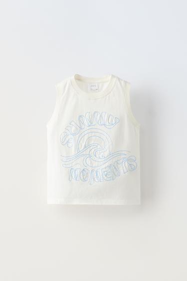 ФУТБОЛКА С ВЫШИВКОЙ «SURF» — БЕЛЫЙ от Zara — изображение 0