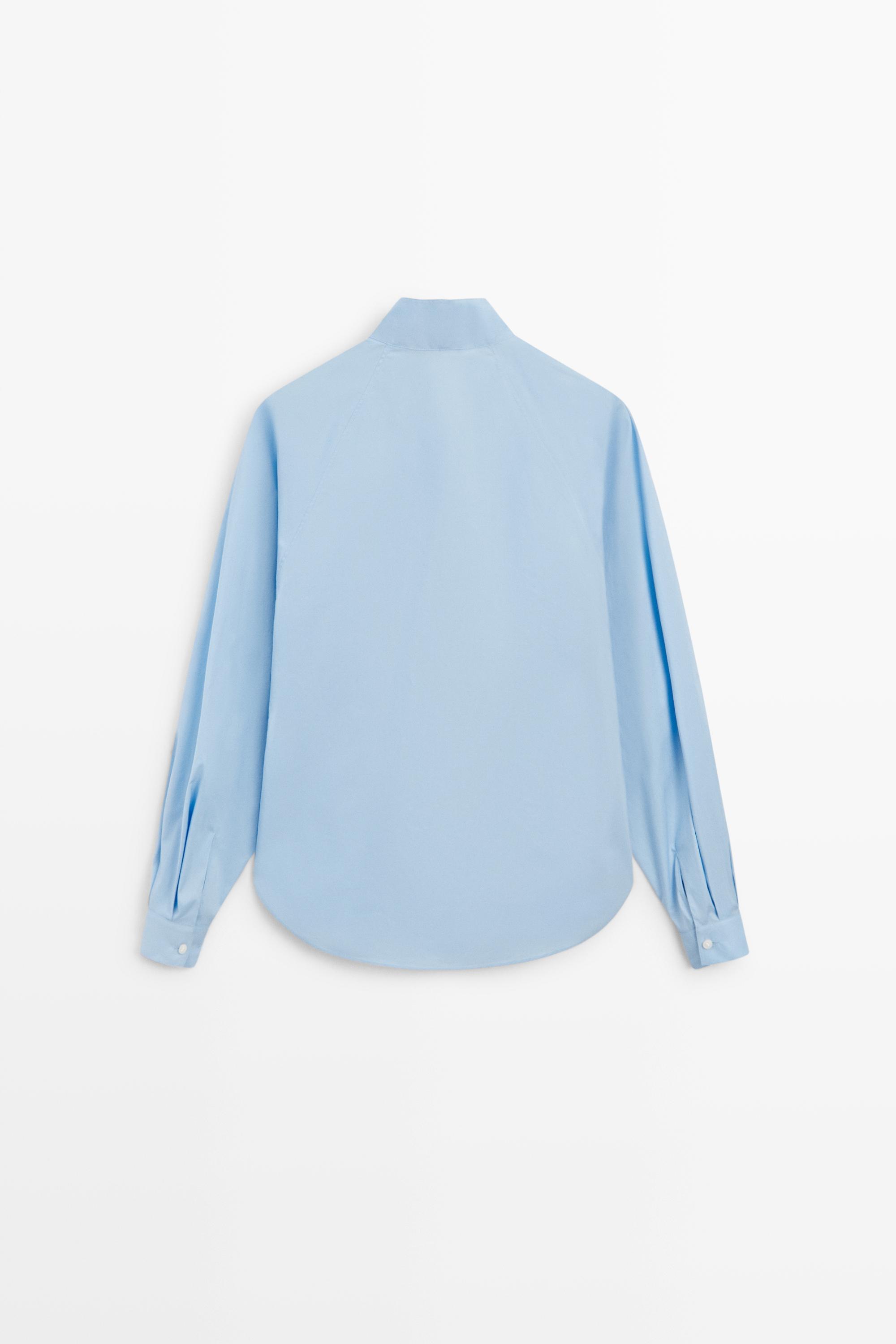Chemise en popeline avec col fantaisie
