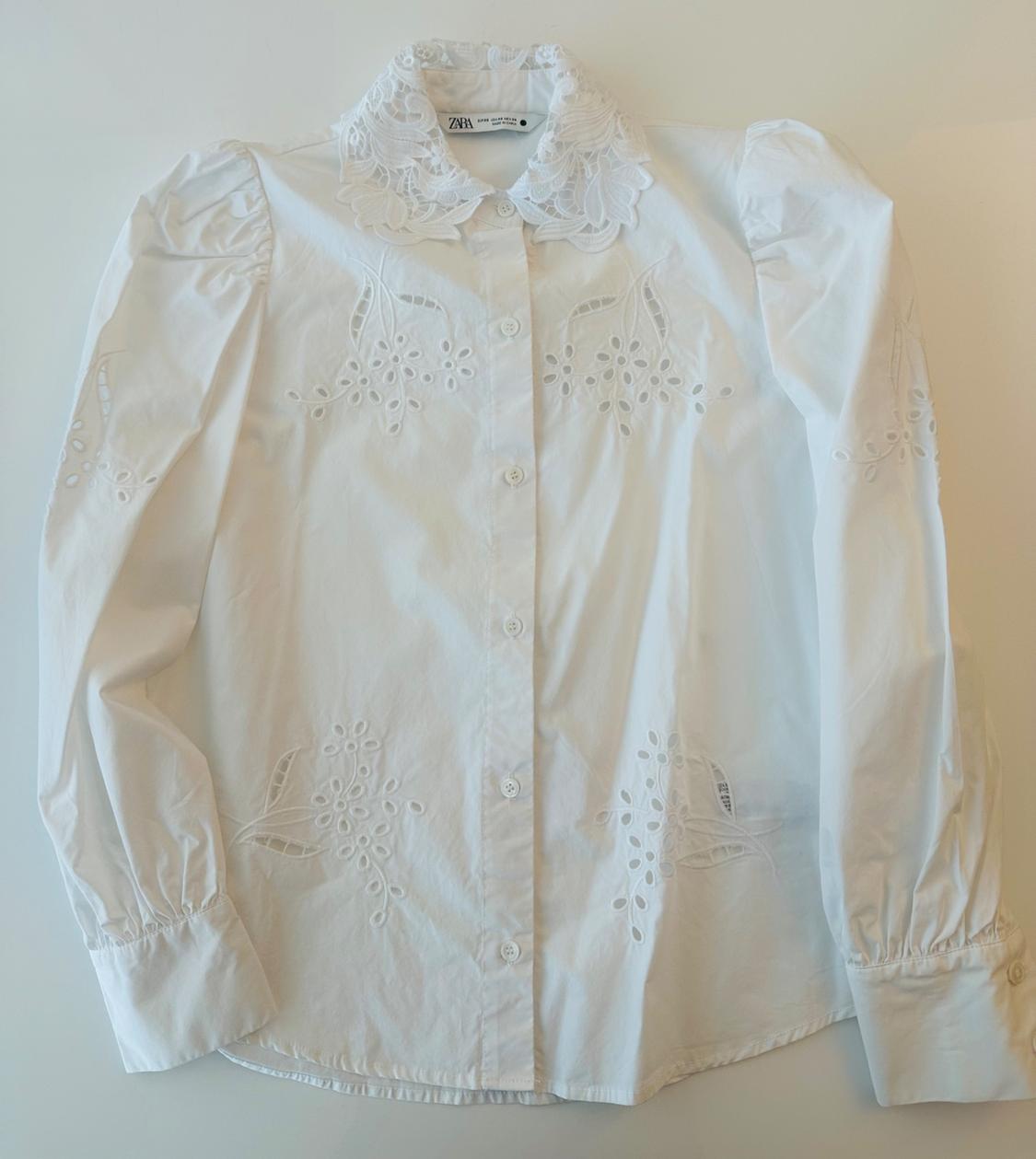 POPLIN SHIRT WITH EYELET EMBROIDERY