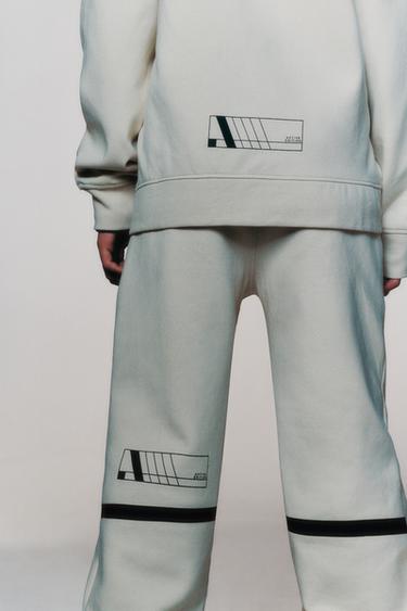 SPORTY INTERLOCK JOGGING TROUSERS - Ecru by Zara