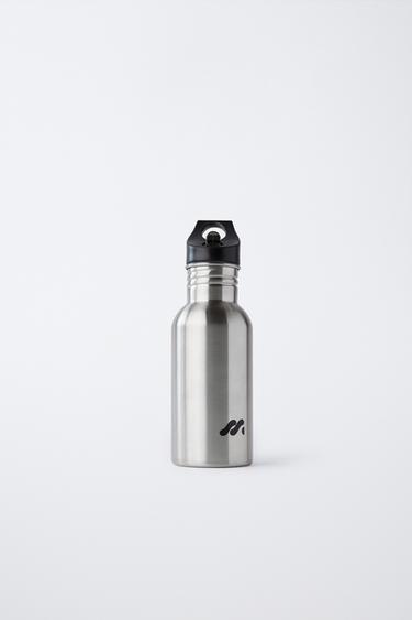 BOTELLA CON ACERO INOXIDABLE LOGO 500ML - Plata oscuro de Zara