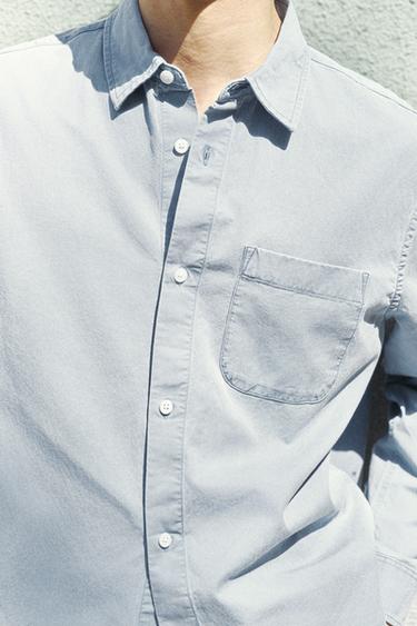 Zara 水洗飄逸襯衫 - 藍色