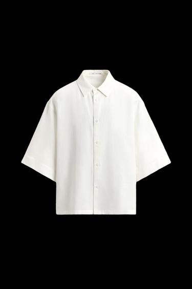 BOXY FIT TEXTURED SHIRT - White by Zara