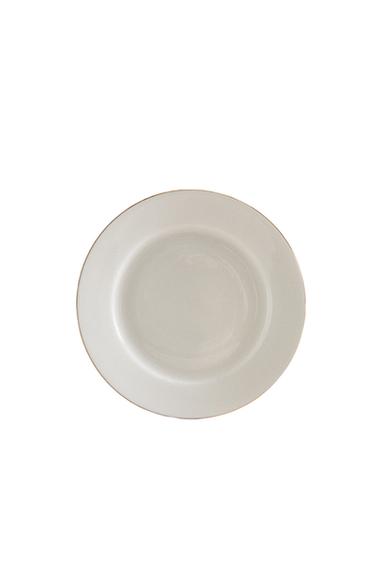 RIMMED BONE CHINA DESSERT PLATE - Gold by Zara