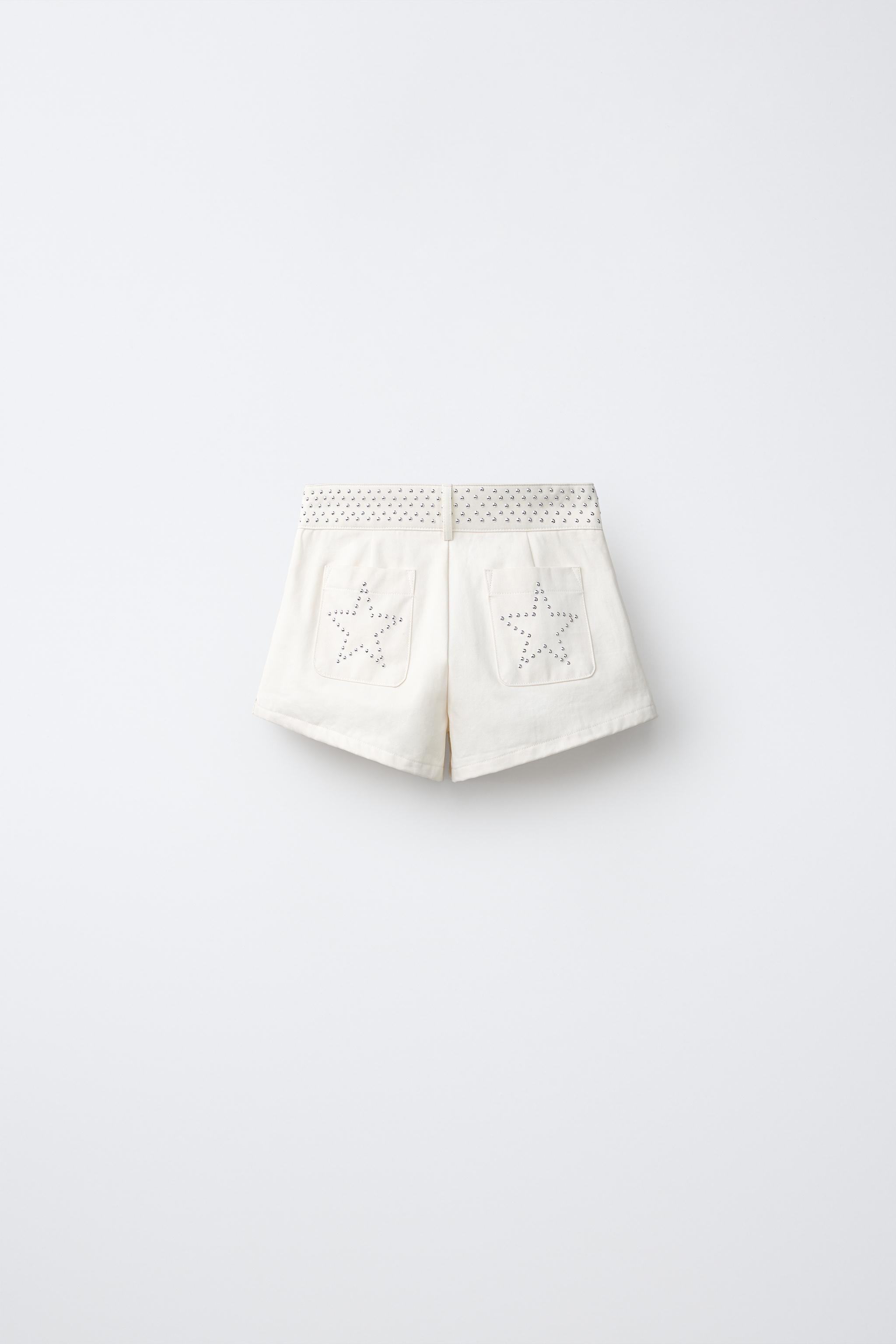 STUD AND STAR DETAIL SHORTS