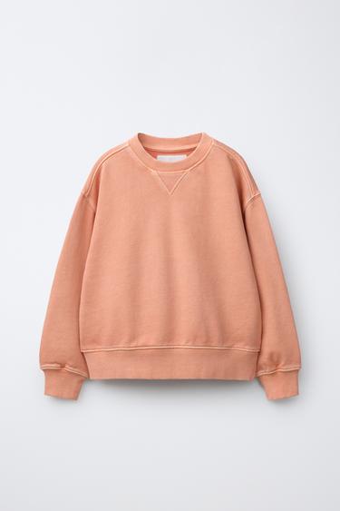 Zaras ENFÄRGAD SWEATSHIRT GARMENT DYE - Orange