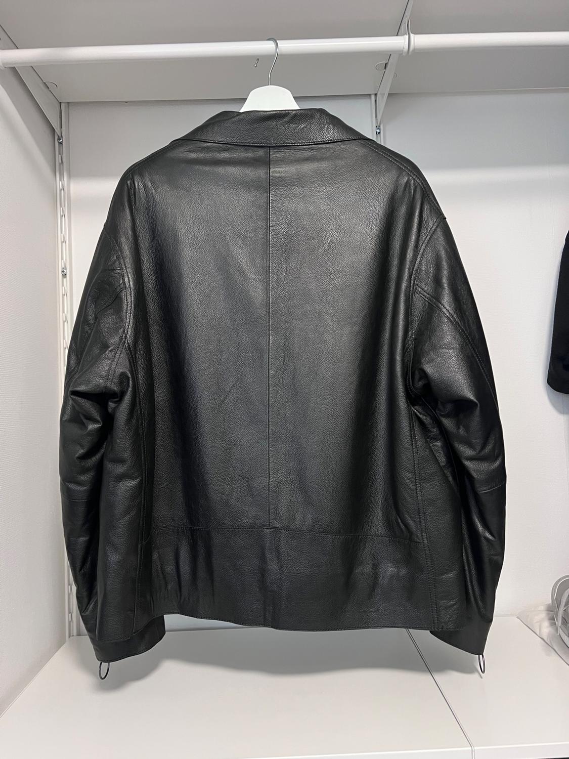 OVERSIZE LEATHER BIKER JACKET - Image 2