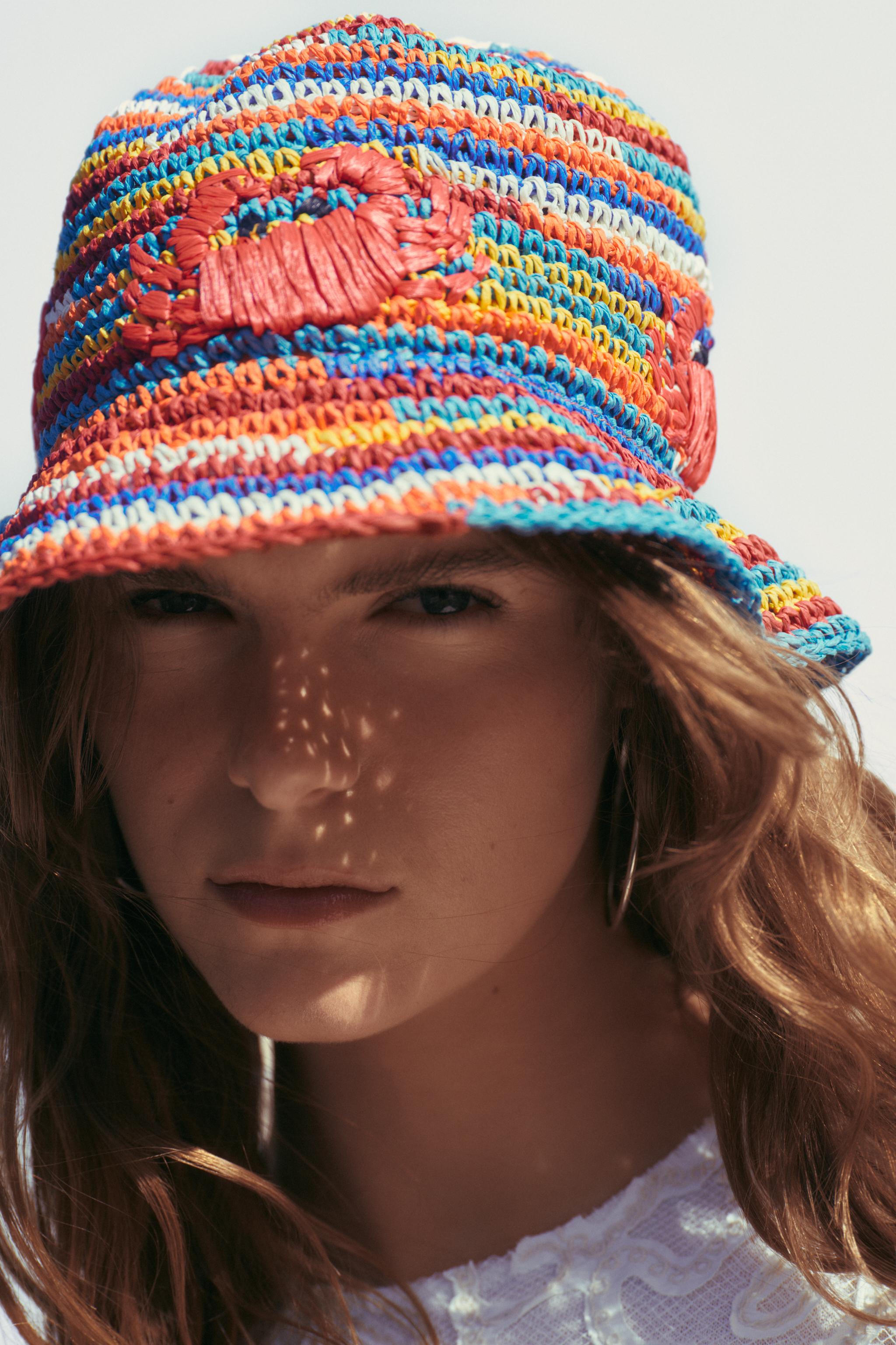 MULTICOLOURED BRAIDED CRAB HAT Multicoloured ZARA South Africa