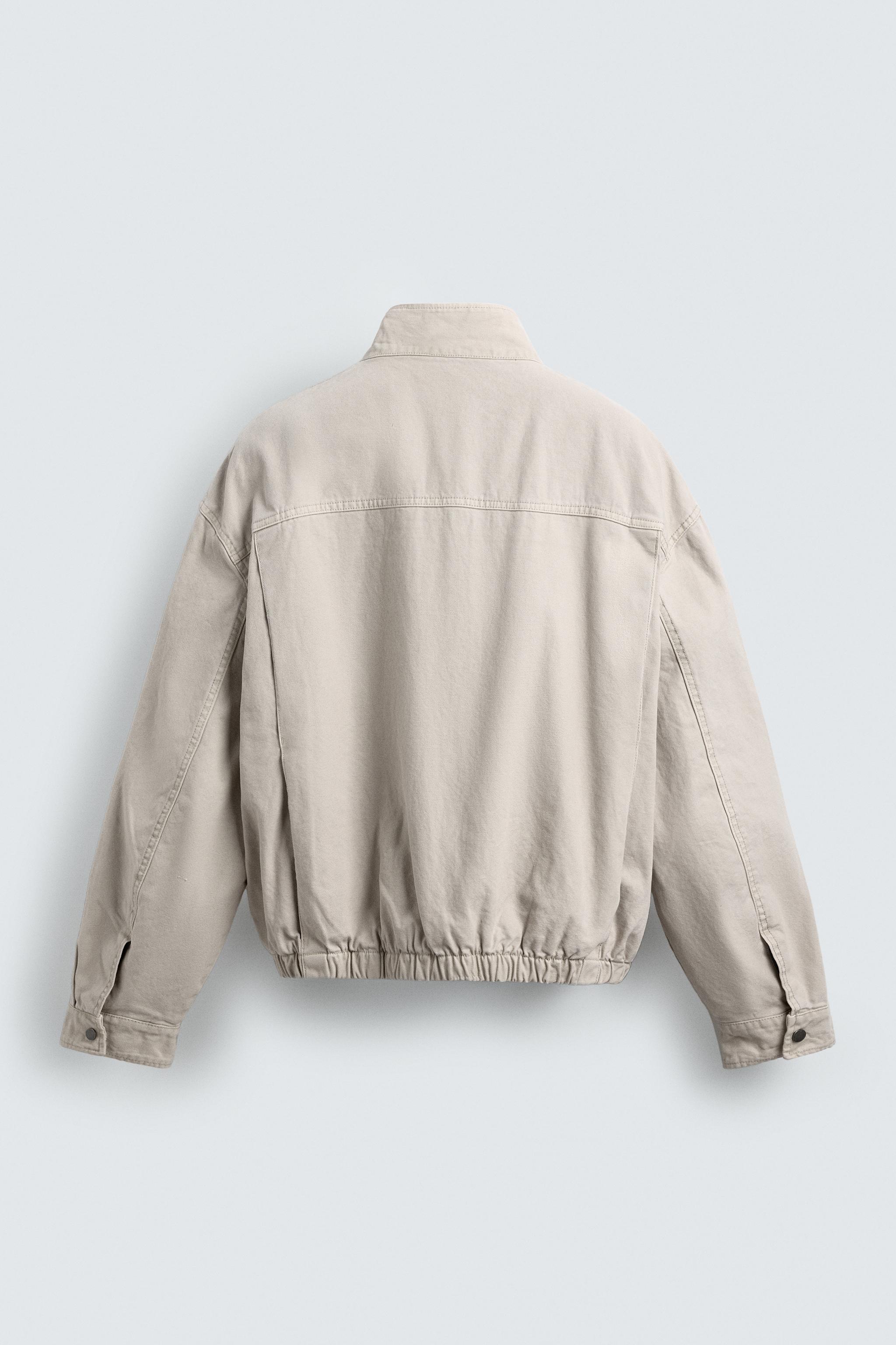 CROPPED FIT FIREMAN CLASP JACKET - Ecru | ZARA Canada