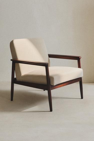 FAUTEUIL EN BOIS ET LIN - Beige foncé de Zara - Image 4