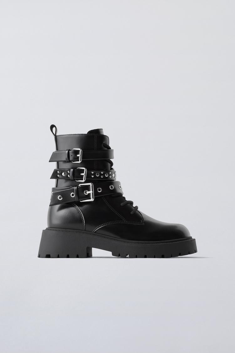 TRIPLE BUCKLE ANKLE BOOTS Black ZARA South Africa