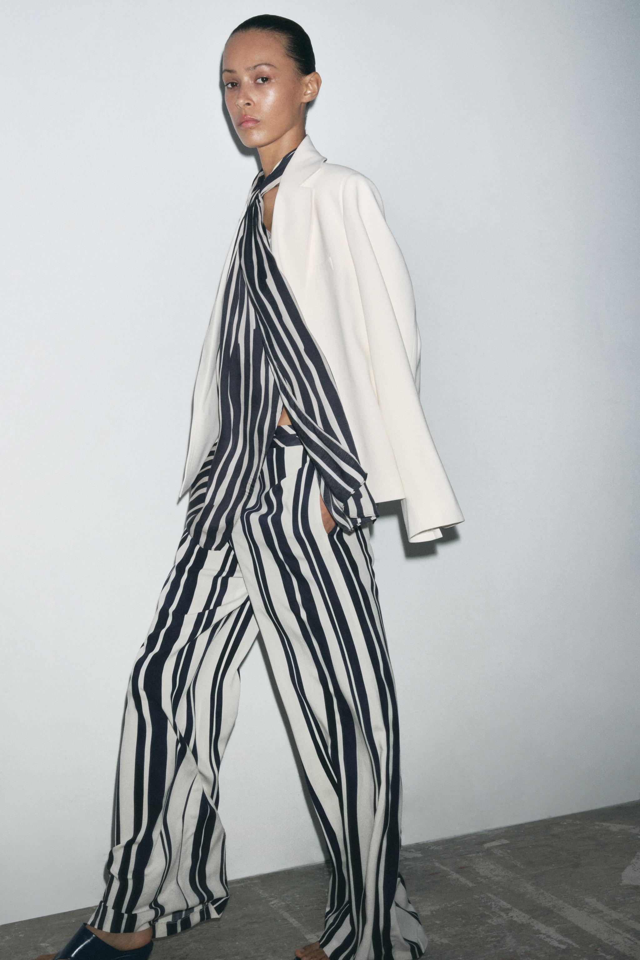 ZW COLLECTION TOPSTITCHED BLAZER - Ecru | ZARA United States